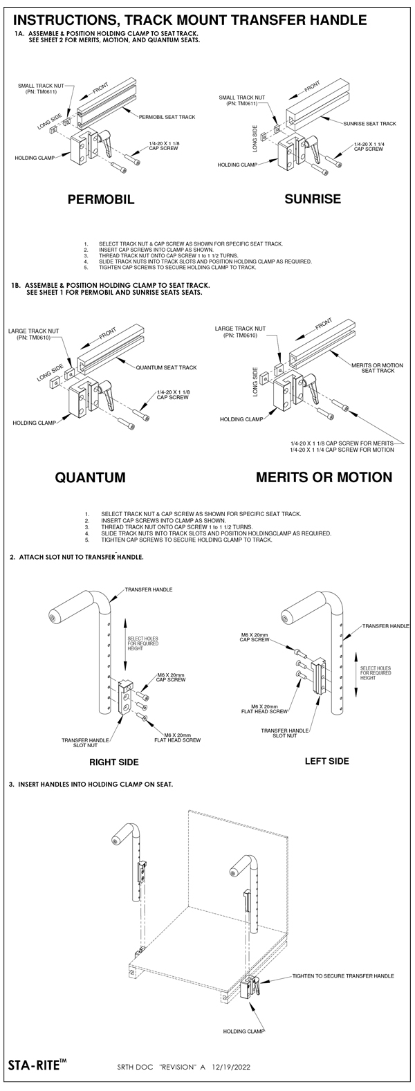 Transfer Handle Instructions Gel Ovations GEL Wheelchair Arm Leg Knee